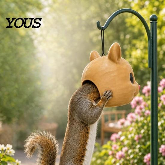 Уличная кормушка для диких животных, кормушка в виде головы белки, забавный дизайн мордочки животного, подвесная, легко повесить, кормушка для заднего двора, для декора сада и патио, новинка