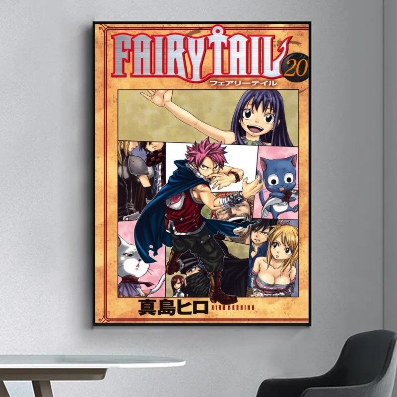 FAIRY TAIL Постер Необычный Постер Наклейка на стену Холст Картина для Гостиной Бар Винтажная Декоративная Картина