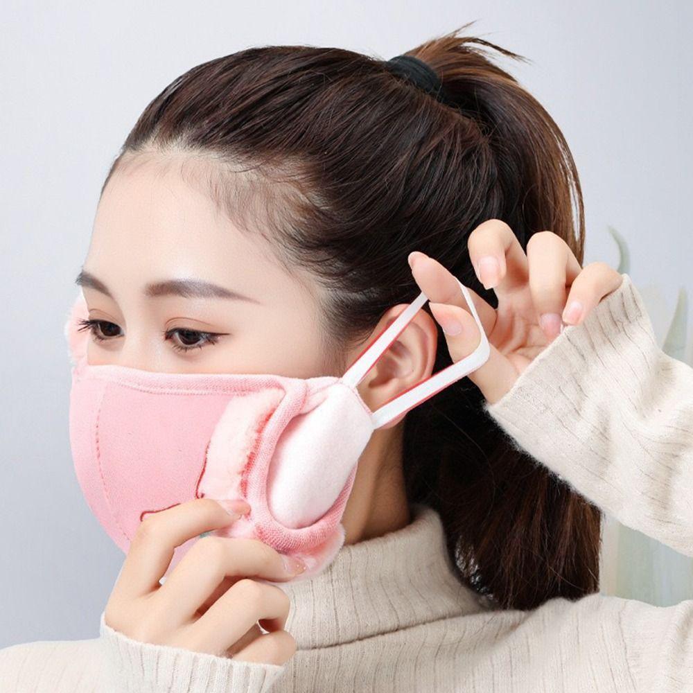 Thermal Earmuffs Mask Simple Windproof Dustproof Earflap Wrap Mask Ear Warmer Earflap Fleece Winter Mask
