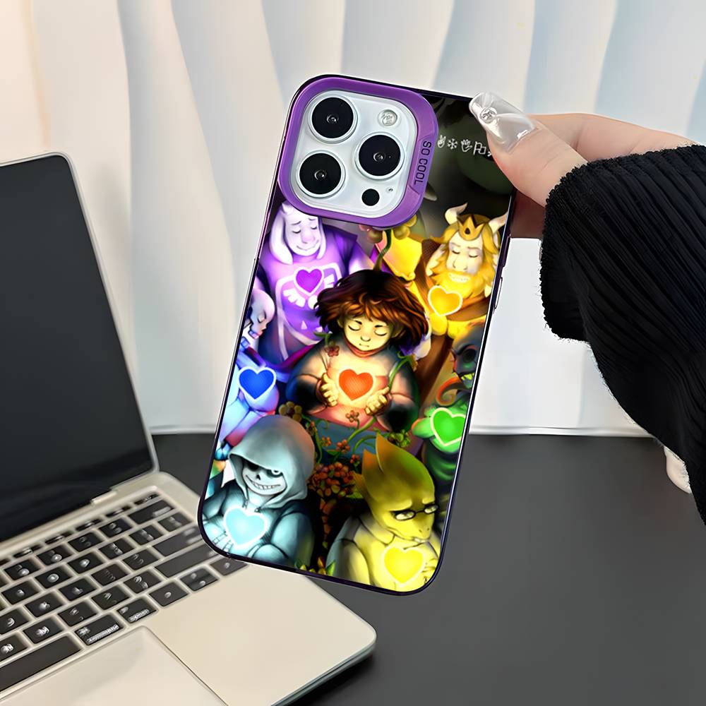 Чехол для телефона Game U-Undertale-es для iPhone 17,16,15,14,13,12,11,Pro,XS,Max,Plus,Mini,SE4,E Фиолетовый Матовый Ударопрочный Чехол