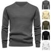 Men's Autumn Casual Round Neck Solid Color Top Thin Long Sleeve Top