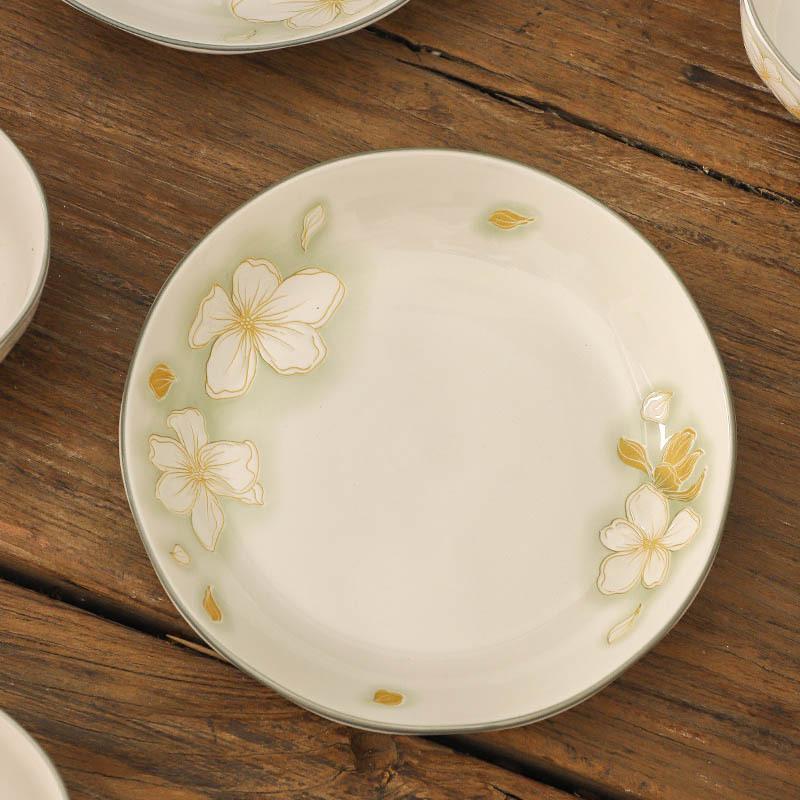 Японская посуда, Маленькая свежая керамическая миска-тарелка с подглазурной росписью, Подарочный набор в коробке, Миска для подарка на открытие бизнес-мероприятия