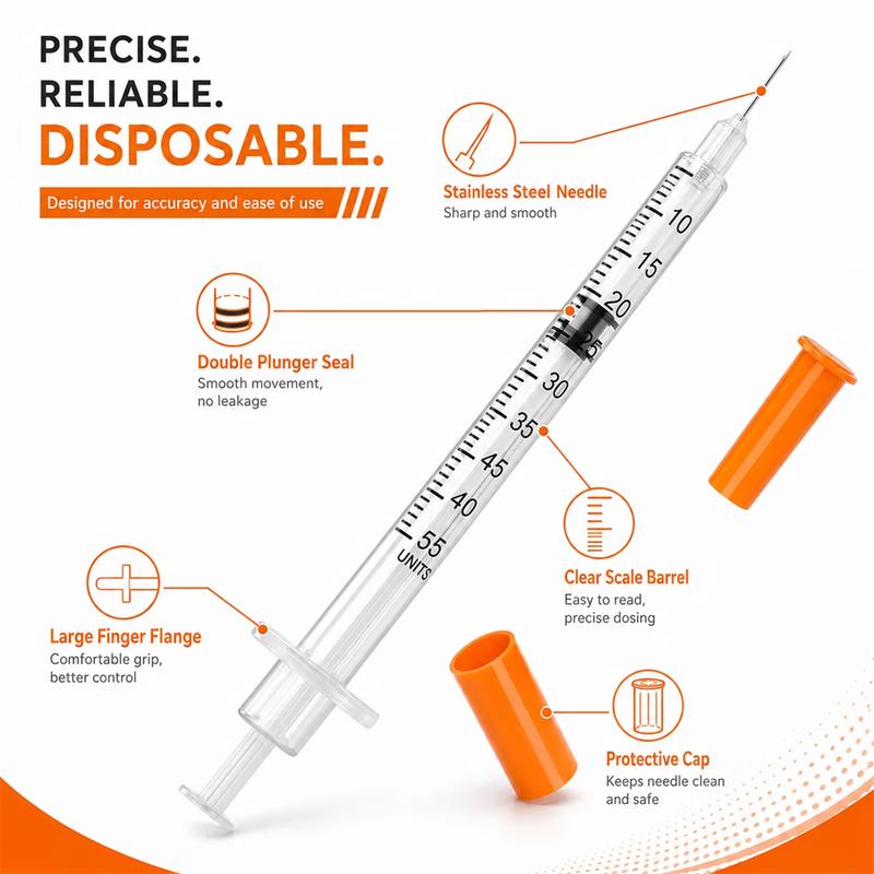 100pcs 1ml 0.5ml 30G 31G Pet Animal Dog Cat Disposable Syringe Plastic Veterinary Syringe With Needles Medical Supplies