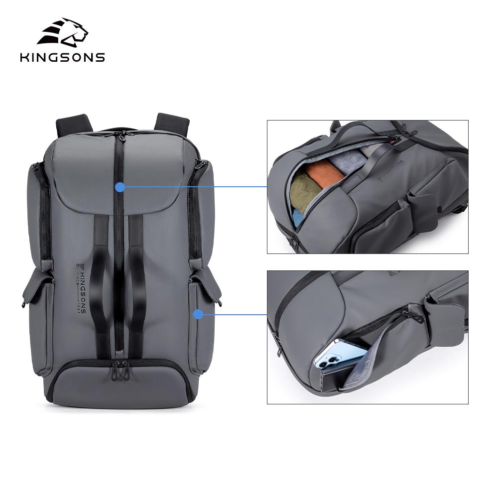 Men Backpack Kingsons For 15.6 Inch Laptop 35 L Business Travel Backpack 2025 New Large Capacity Concise Design Waterproof 180° Open Up