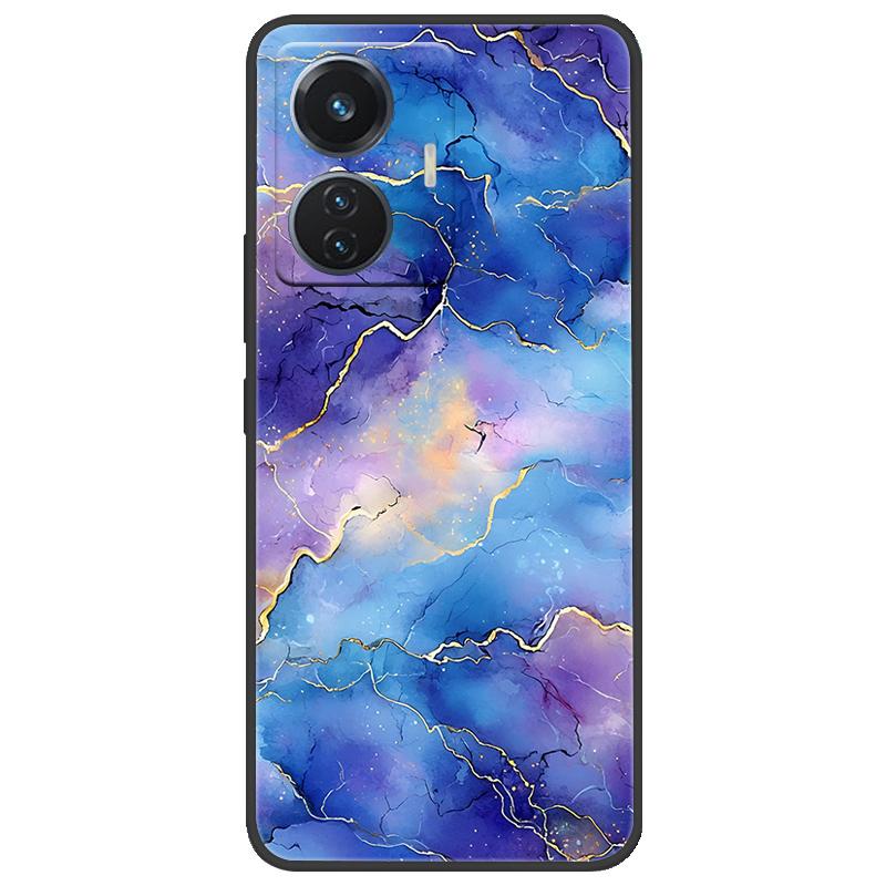 Для vivo T1 4G Y55 4G iQOO Z6 44 Вт V2153 Чехол Мраморный Мягкий Матовый Силиконовый Чехол на Заднюю Панель Для Vivo T1 44 Вт Полная Защита Чехол для Телефона