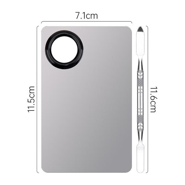 1 комплект, миксер для макияжа из нержавеющей стали, пластина для смешивания лака для ногтей, миксер для теней для век, палитра теней для век с лопаточкой