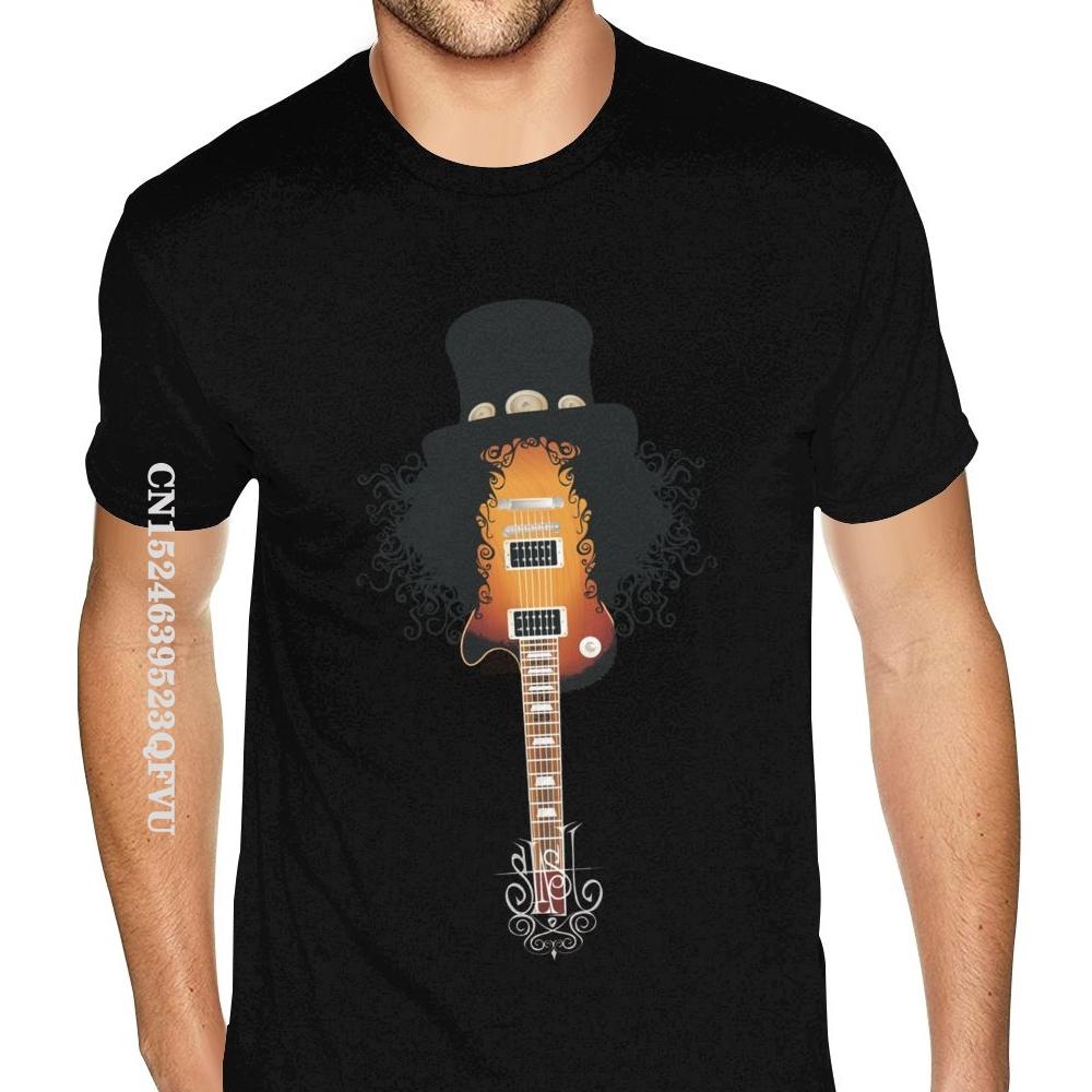 Funny Slash Guitar Rock Band Gun N Roses T-Shirt Men Male Family Tee Shirts Casual Cotton Men Tops & Tees Casual Cute T Shirts