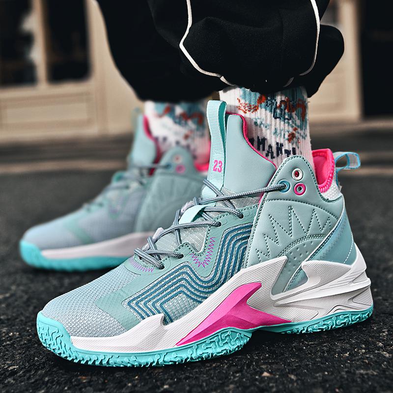 Новые сетчатые дышащие боевые баскетбольные кроссовки для мальчиков и девочек, учеников средней школы, противоскользящие амортизирующие спортивные кроссовки