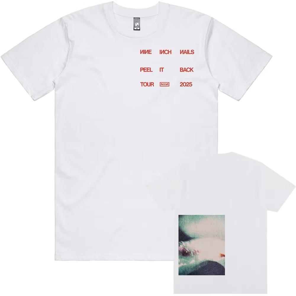 Rock Band Nine Inch Nails Tshirts Peel It Back Tour 2025 NEW T Shirt Cotton Summer Round Neck Male T-shirt Men Women Streetwear