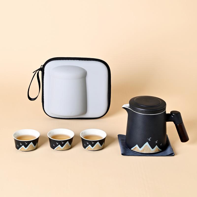 Tea set Kuaike cup travel portable outdoor ceramic teapot with lid filter company gift