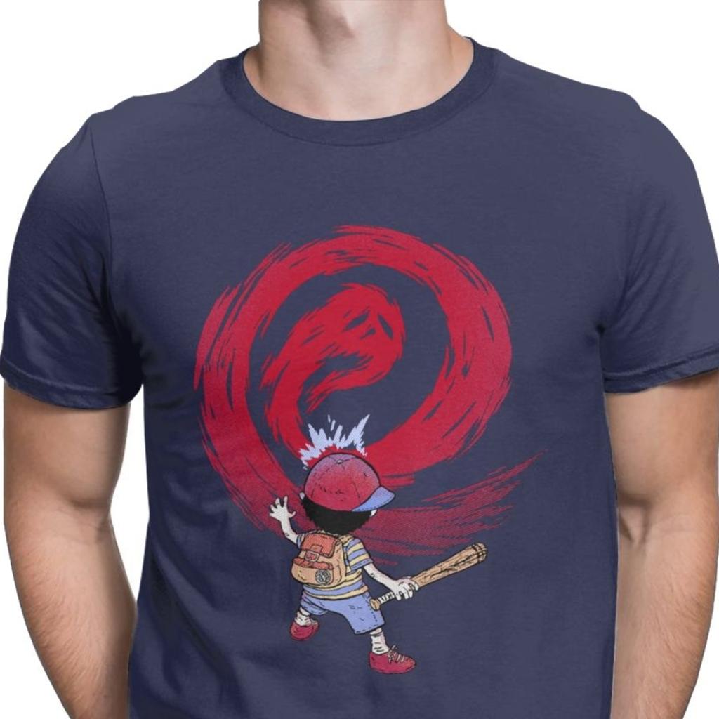 Cosmic Destroyer Earthbound Tops T Shirt for Men Mother RPG Ness Lucas Giygas Video Game T Shirts Pure Cotton Camisas Hombre