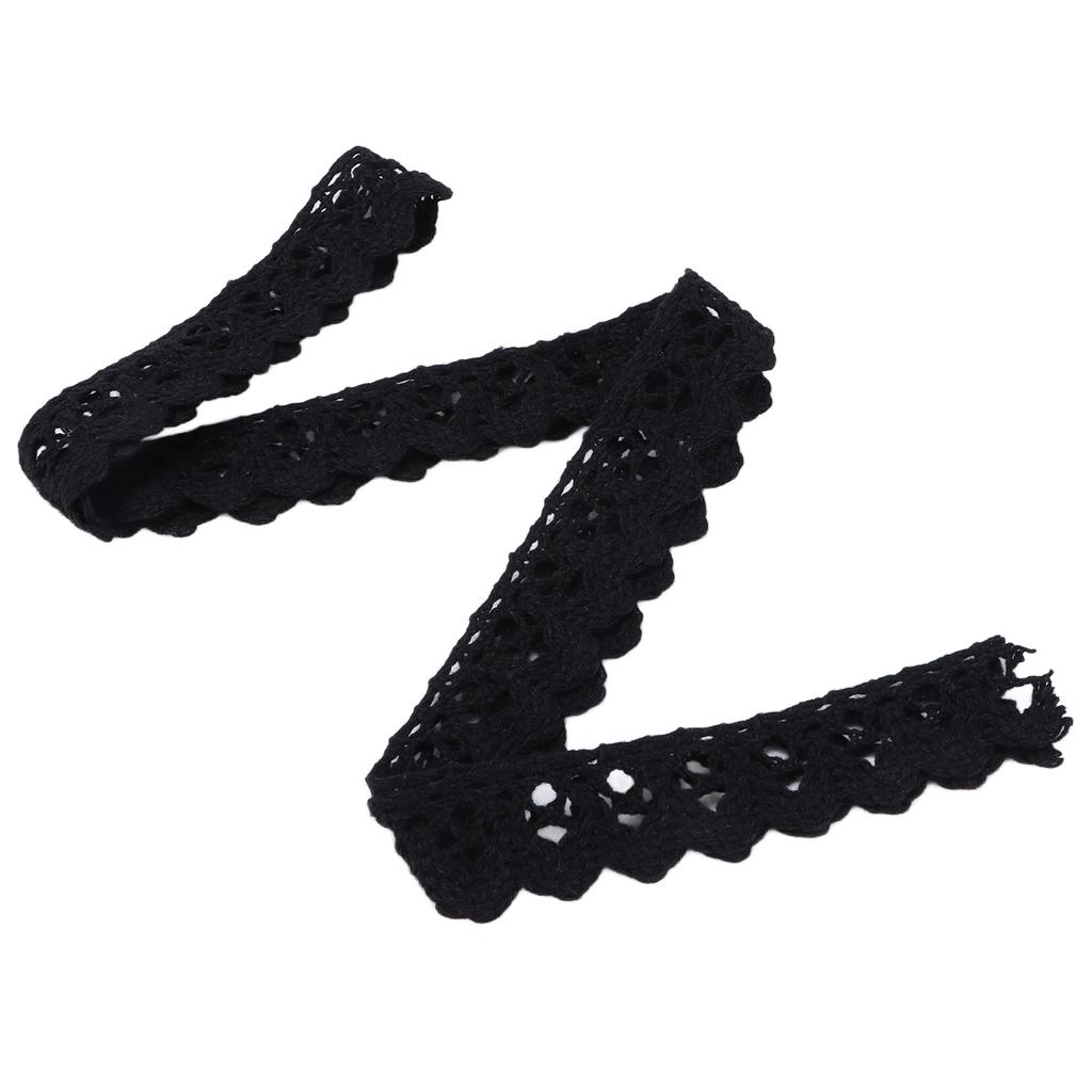Lace Ribbon DIY Cotton Net 1.5cm Width 20 Yards Elegant Black Fabric Lace Trim for Curtain Clothes