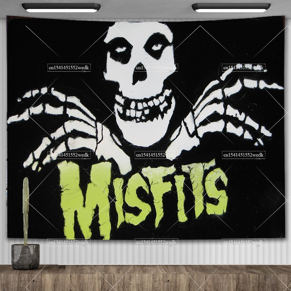 American Punk Band Misfitss Poster Banner Flag Rock Band Wall Tapestry Mural Metal Music Album Cover Home Decoration Fans Gifts