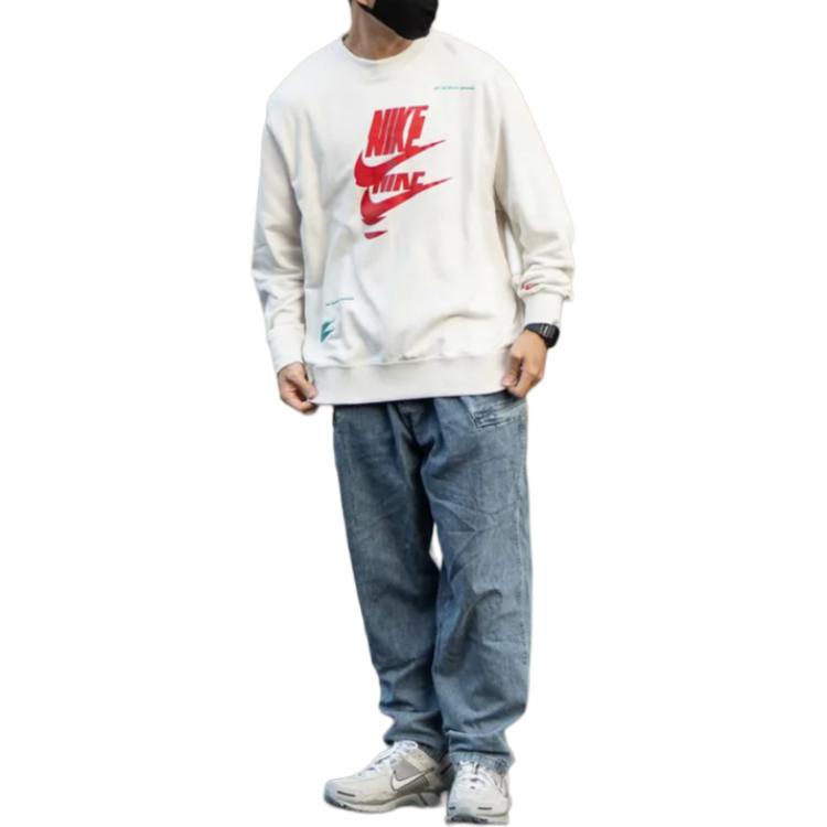 Nike Sweatshirts Men's White Crew Neck Moderate Regular FD9901-030