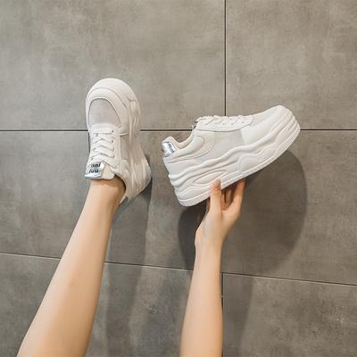 3233 кроссовки из кожи маленького размера женские с внутренней высотой, увеличивающей рост, цветные, кроссовки папы, платформа, повседневные, сетчатые, белые женские туфли