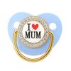 Соска-пустышка I Love Mum, силиконовая соска для новорожденных, соска для новорожденных, подарки для детского душа, блестящая детская пустышка для девочек и мальчиков