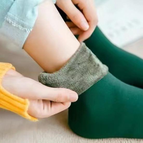 Женские непрозрачные флисовые носки-гольфы Зимние толстые бархатные теплые носки Мягкие плюшевые носки для лыжных ботинок Домашние тапочки для снега и холодной погоды