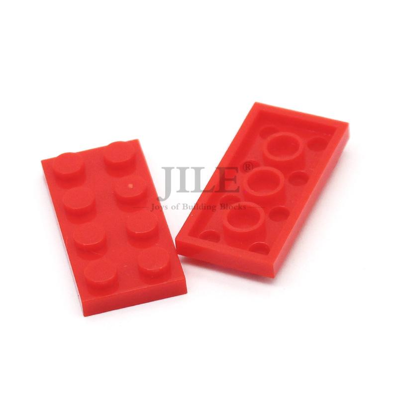 100pcs Moc Tiles Plate 2x4 3020 Short Piece DIY Classic Base Building Blocks Bricks Compatible City Street Scene Assembles Toy