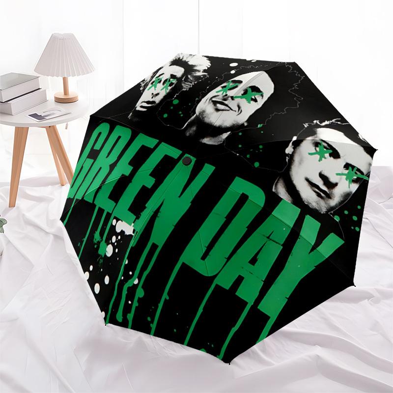 1 шт. Green Day Автоматический Открывающийся/Закрывающийся Зонт Складной Зонт, Портативный Компактный Дорожный Зонт, Подарок на День Рождения/Рождество для Мужчин и Женщин L1110y20