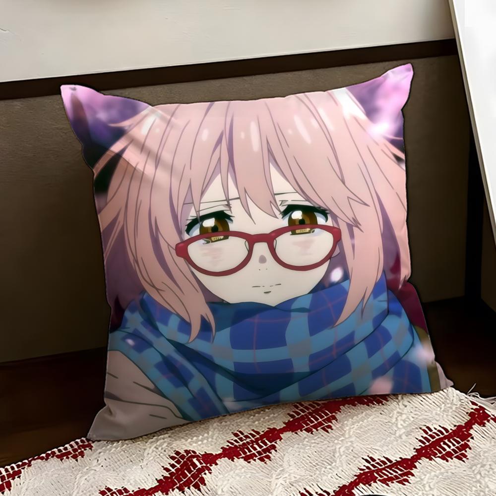 Anime BBeyond the BBoundary Cushion Cover Reversible Soft Durable Pillow Cover Home Car MultiScene Use for Daily Comfort