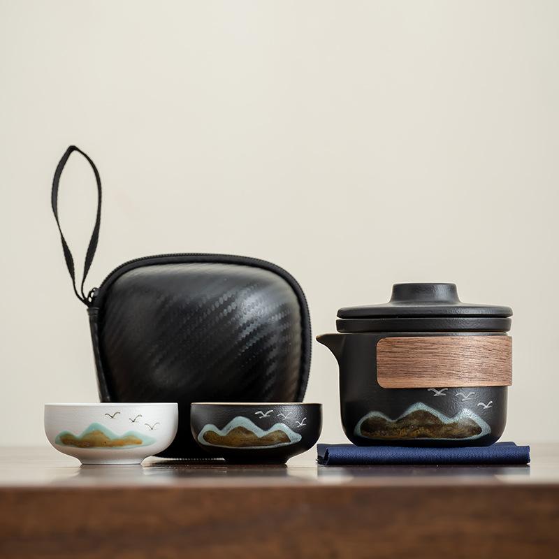 Новый китайский стиль Аояма Асука оборудование для двойного заваривания чая для кемпинга на открытом воздухе портативный чайник керамическая экспресс-чашка