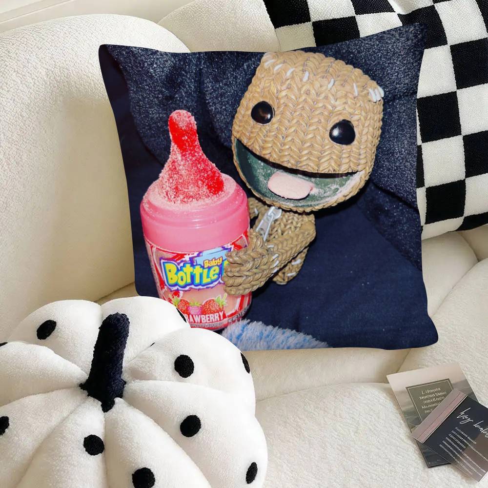 Забавная наволочка LBP Sackboy Модная квадратная наволочка Спальня Диван Комната Декор Ins Отдых