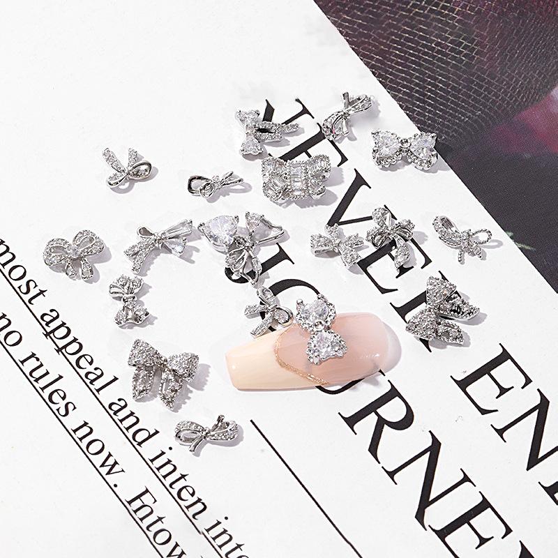 1Pcs Zircon Nail Art 3D Charms Jewelry Butterfly Shaped Nail  Alloy Decals  Nail Decoration