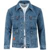 Men Autumn Jacket Long Sleeves Thermal Buttons Pure Color Autumn Denim Jacket for Daily Wear