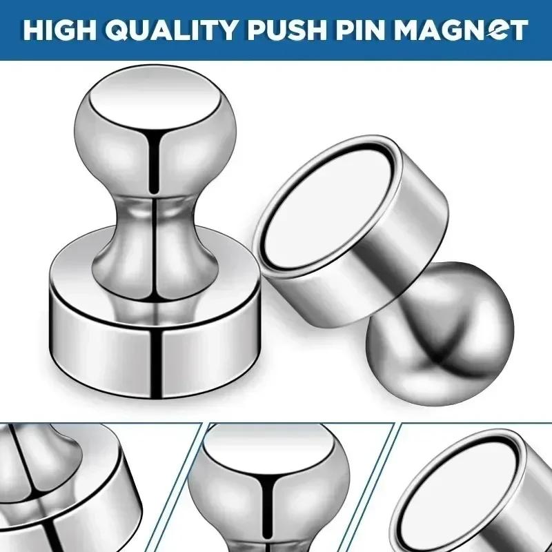 Mini Metal Strong Neodymium Magnetic Pushpins Storage Hook Home Kitchen Fridge Whiteboard Sucker Thumbtack Wall Hanger Wholesale