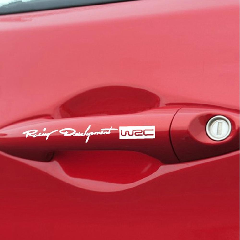Trim Decals Vinyl Stickers Car Door Handle Decal WRC World Racing Car Stickers Dual Color Design