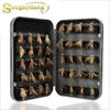 Fly Fishing Hooks 40pcs/box  Salmon Flies Trout Single Hook Dry Fly Fishing Lure Bait Fishing Tackle