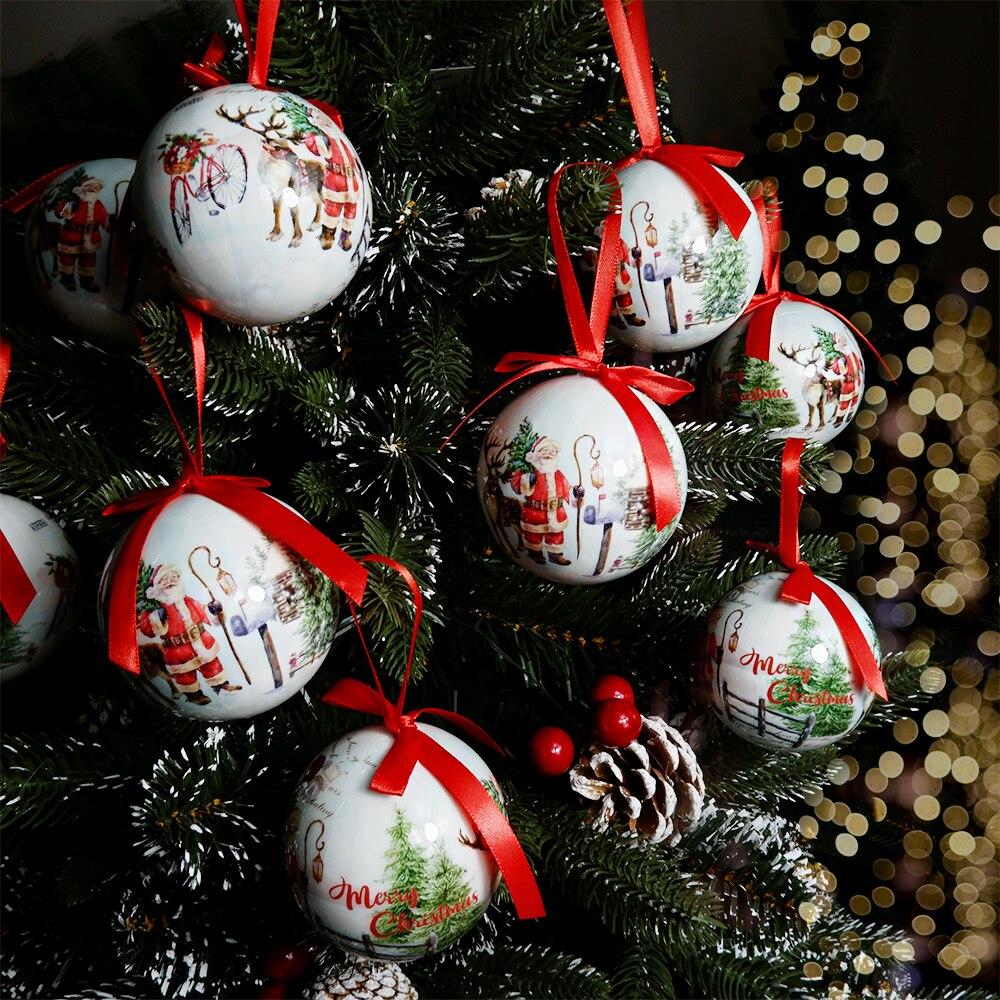 Xmas Party Hanging Ball for Home Party Ornament Christmas Gift Christmas Tree Decor Ball Baubles Ornament  Xmas Tree Toys 7 PCS  a Set