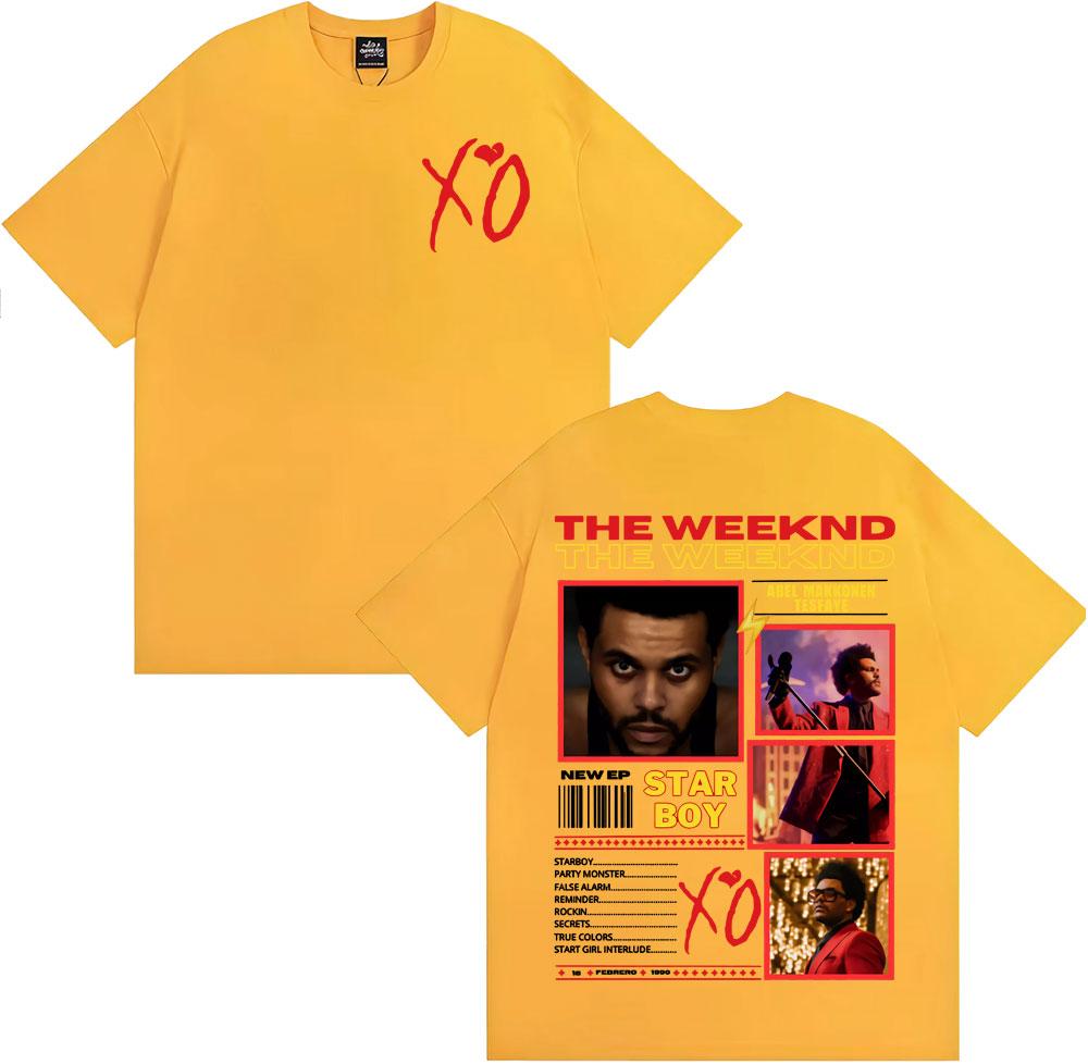 Графическая футболка с принтом рэпера The Weeknd, тур в поддержку альбома Xo 2025, мужская мода, хип-хоп, панк, уличные футболки, повседневная хлопковая футболка оверсайз