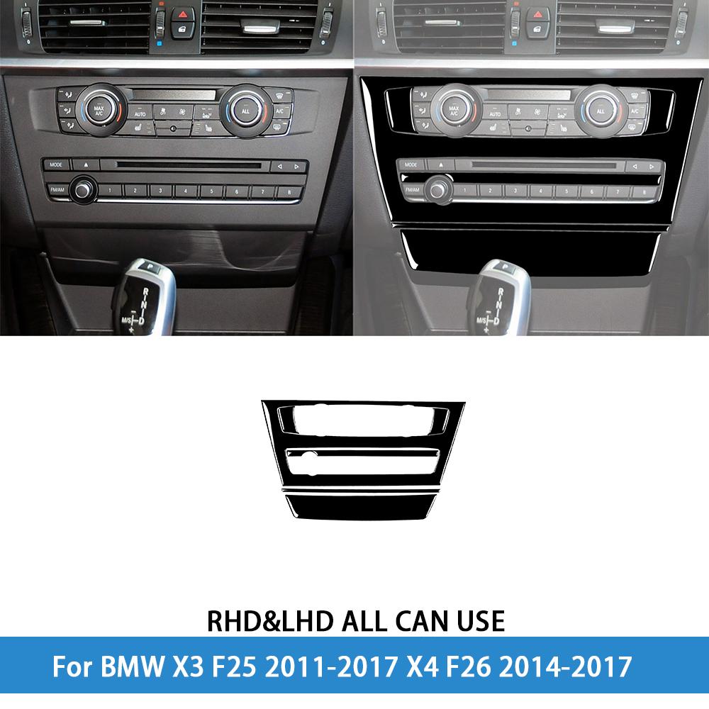 dsgur6 For BMW X3 F25 2011-2017 X4 F26 2014-2017Car Accessories Piano Black Interior Air Vent Taillight Console Trim Modified Sticker