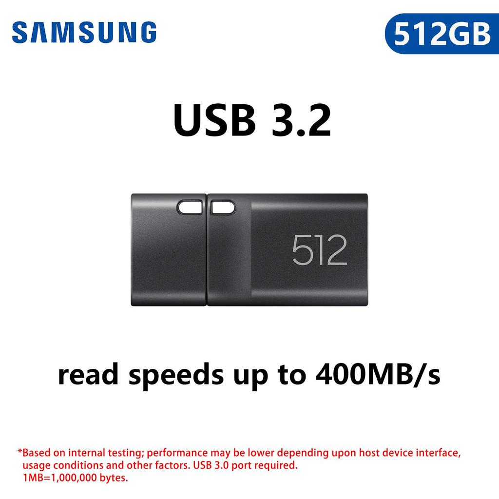 Samsung 128GB USB Type-C Flash Drive 64GB 256GB 400mb/s 512GB USB 3.1 USB 3.2 Pendrive Memory Stick USB Flash Drive For PC/Notebook/phone/Tablet
