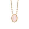 [Q8460] - Gold Plated Necklace 'Cléopatra' Rose Gold Quartz - 10x8 Mm