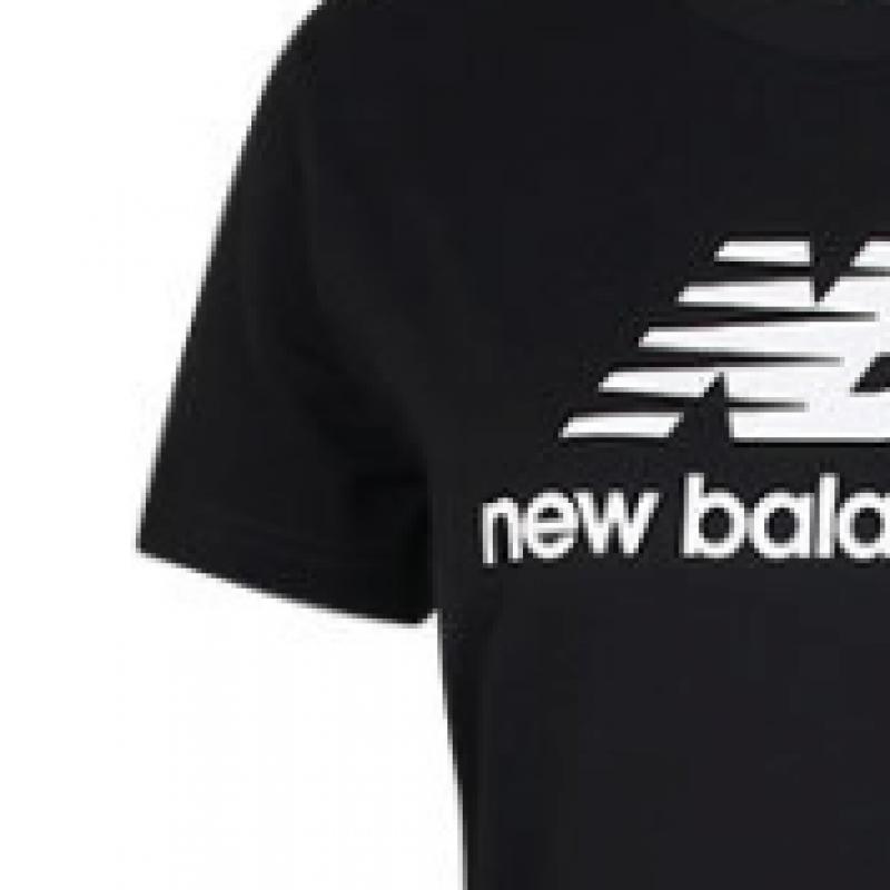 New Balance Женская футболка с коротким рукавом SPORTS ESSENTIALS с логотипом из джерси, черная, WT41502 BK