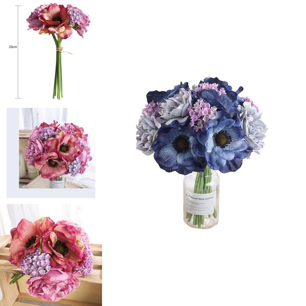 Пышный букет мак пион гипсофила симуляция цветка идеально подходит для домашнего декора и реквизит для фотосъемки