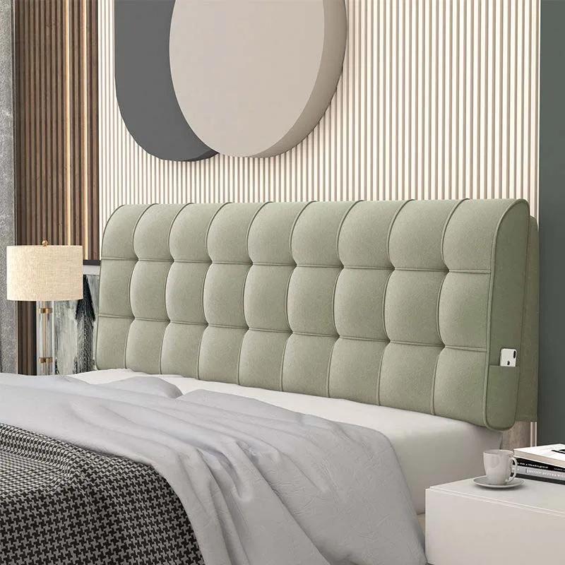 Модная высокоэластичная губчатая подушка для изголовья кровати размера King Queen, съемный бархатный чехол для изголовья кровати, подушка для изголовья кровати