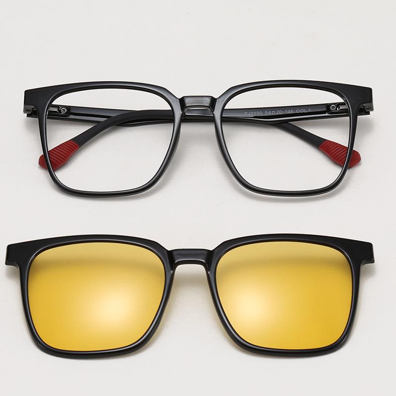 TJ2190 Unisex Three-in-One Magnetic Polarized Clip-on Sunglasses Set