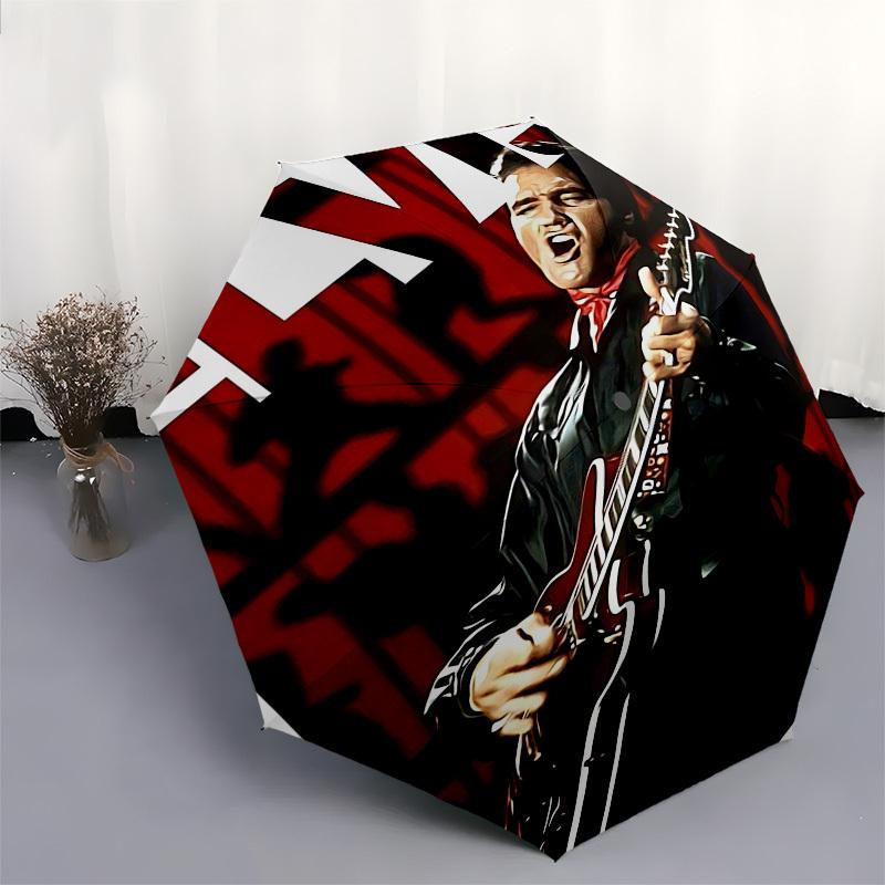 1 шт. ЗОНТ-ТРОСТЬ ELVIS GUITAR Автоматическое открытие, Ветрозащитный, Компактный, Для путешествий, Подарок на День рождения, Рождество, Бизнес 93082