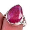 Красный Рубин(Смоделированный) Драгоценный камень Ручная работа 925 стерлинговое серебро Подарочное кольцо S.7.5 l1v06
