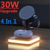 15W 3 In 1 Magnetic Wireless Charger Stand Pad With Lamp For iPhone 14 13 12 Pro Max Apple Watch 8 7 6 Airpods Fast Charging Dock Station