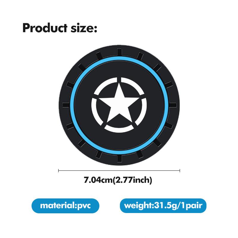 For Jeep 2Pcs PVC Silicone Car Coaster Water Cup Bottle Holder Mat Anti-slip Pad Coaster Cherokee Wrangler JK Gladiator Compass AJV1