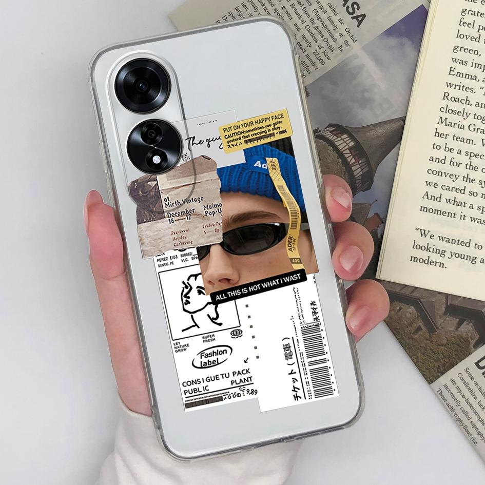 Модный чехол для девочек и мальчиков для OPPO A59 5G A60 4G Realme C61 C63 Reno12 Pro задняя крышка прозрачный силиконовый мягкий ТПУ супер противоударный чехол-бампер для OPPO