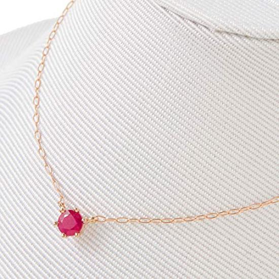 ESTELLE Июльский камень рождения Рубиновое ожерелье из 18-каратного розового золота [Веб-эксклюзив] (0351-9588-0014-0000)