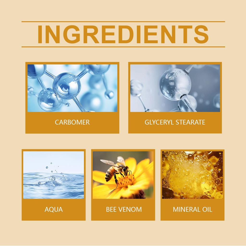 OUHOE Bee Venom Facial Care Cream Gentle Moisturizing Brightening Skin Delicate Skin Rejuvenation Softening Skin Care Cream