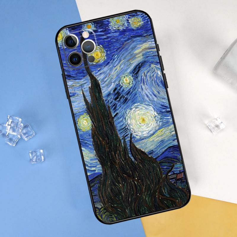 Чехол для телефона 'Звездная ночь' Ван Гога Для iPhone 16 Pro Max 12 13 Mini 11 14 15 Pro Max XR 16 15 Plus 16e Защитный чехол