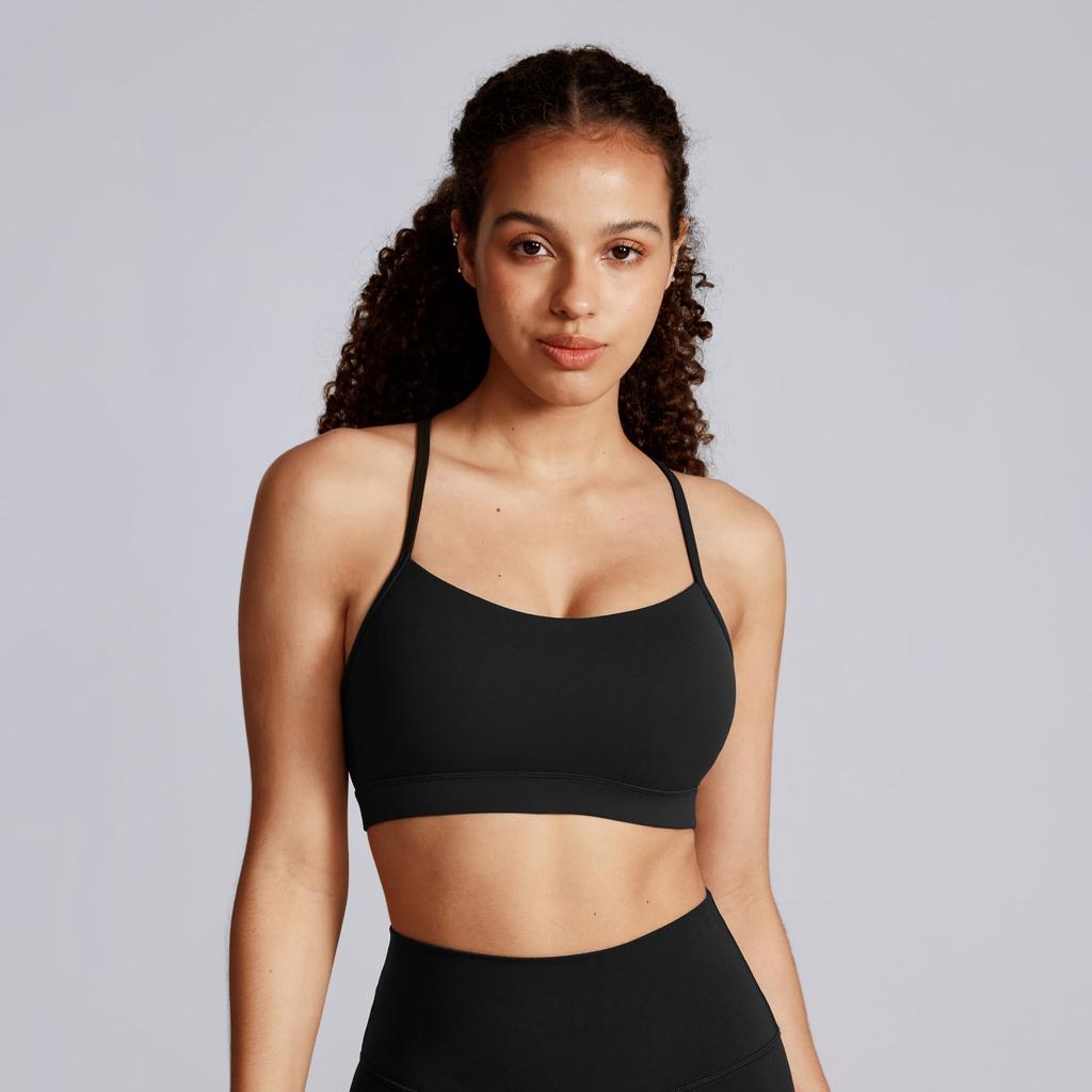 CRZ YOGA Sports Padded Asian Size M Women's Bra, Racerback, Y-Back, Camisole, Butterluxe, Fit, Black,