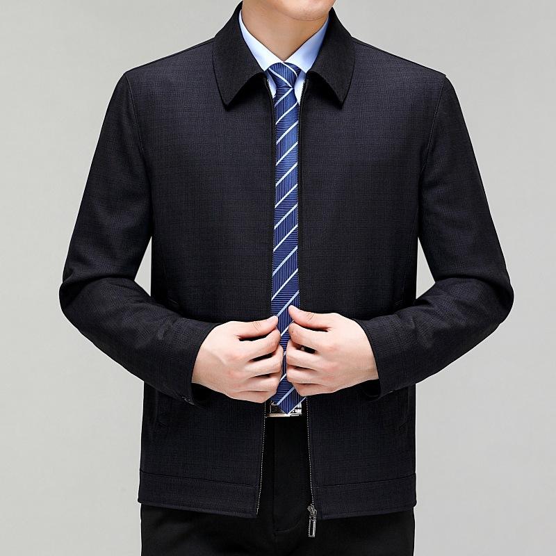 Куртки для пап среднего возраста, деловые и повседневные мужские топы на весну и осень, зимние шерстяные куртки с лацканами для мужчин